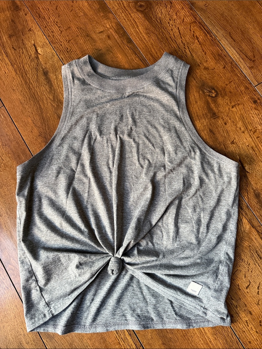Vuori Gray Knot-Front Women's Tank Top